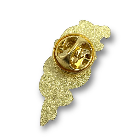 Gold enamel galaxy hissing snake on a sword pin - Picture 5 of 9